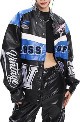 Aelfric Eden Men's Motorcycle Jacket Moto Bomber Lightweight Varsity Jacket Women Vintage Coats