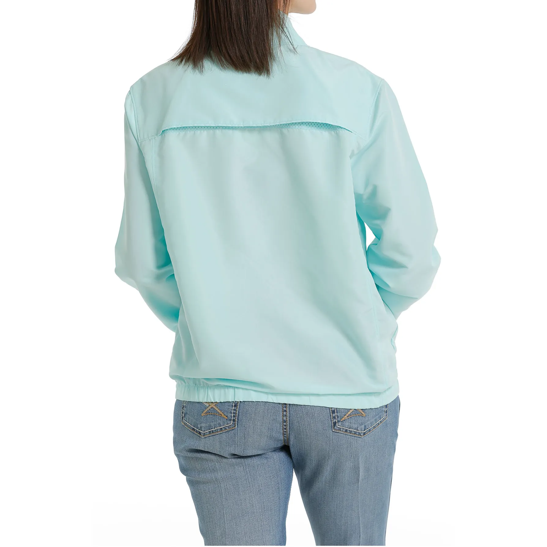 Cinch Ladies 1/2 Zip Light Blue Windbreaker Pullover MAK7902001