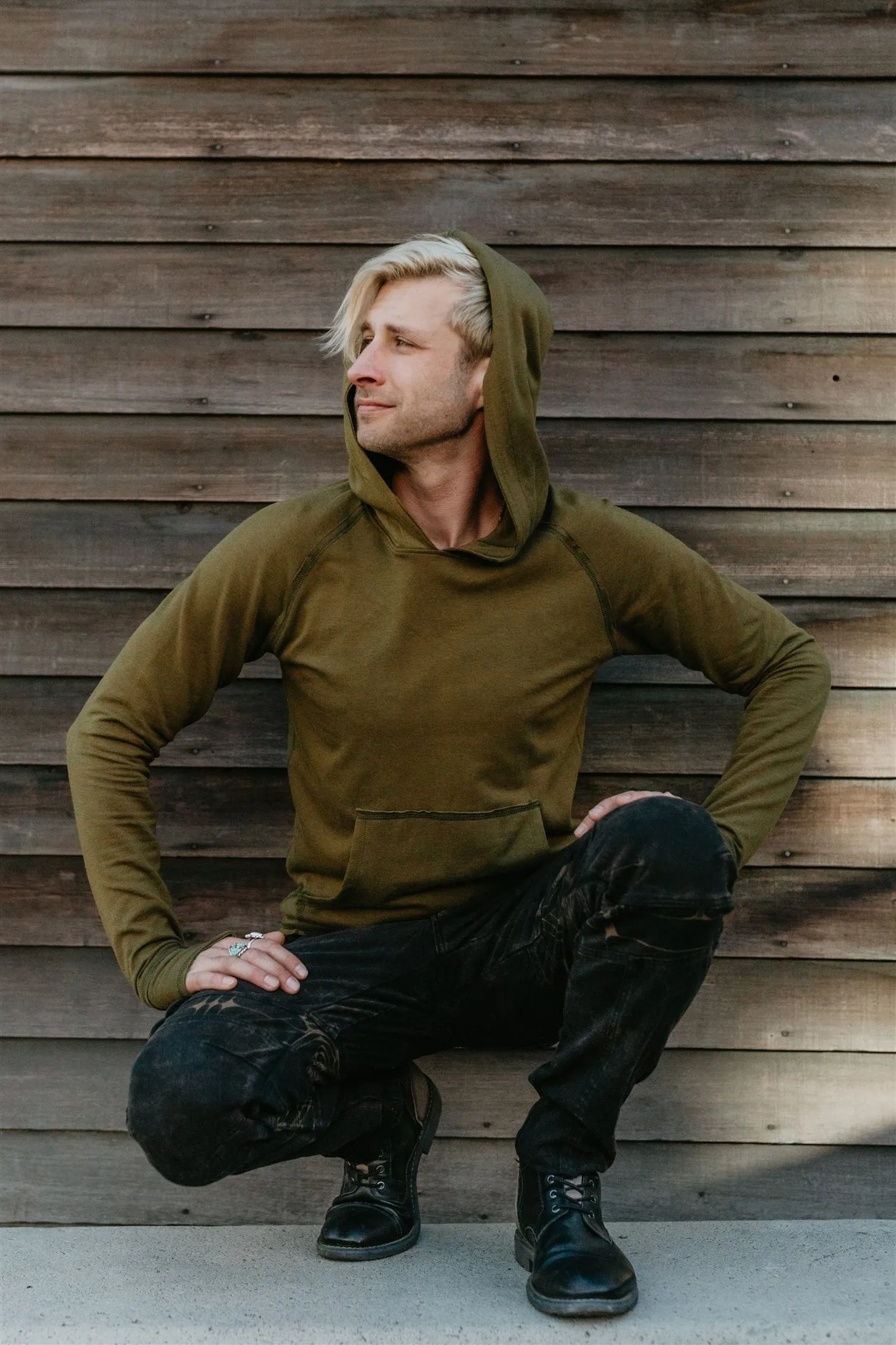 Fleece Porous Hoodie - Green