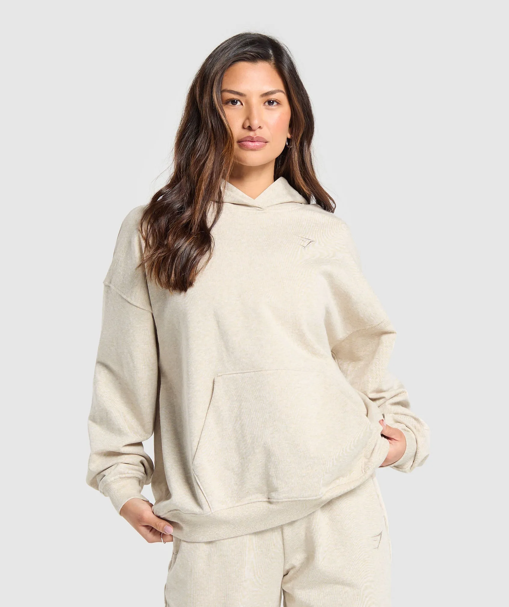 Gymshark Rest Day Sweats Hoodie - Beige Marl