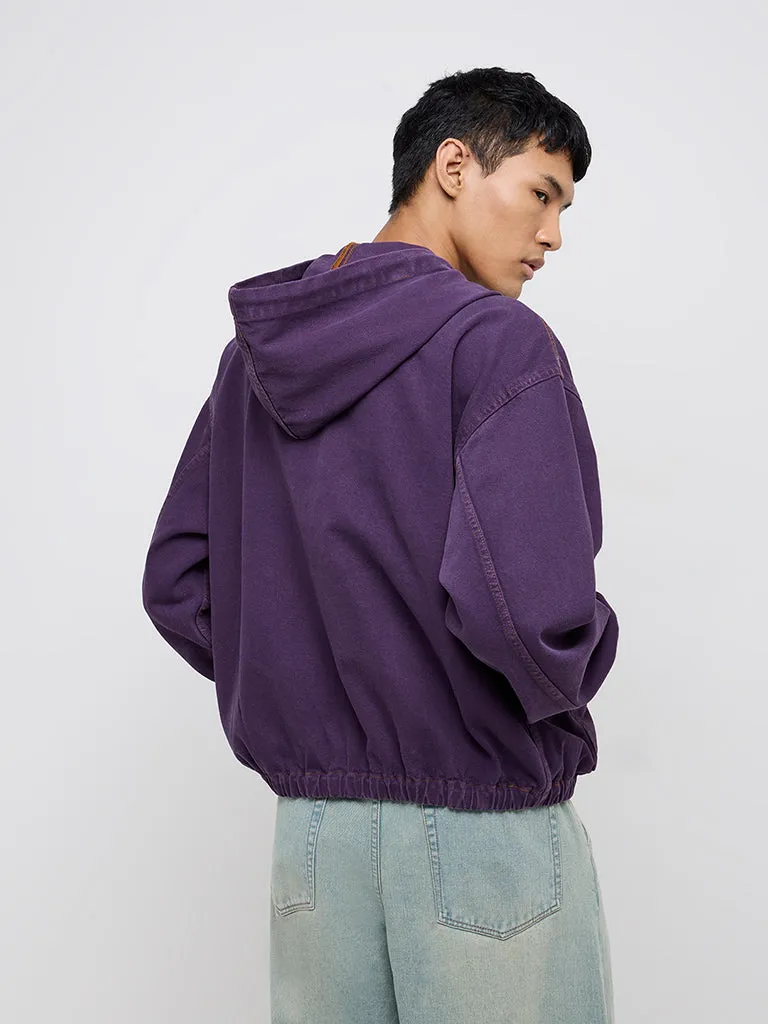 Nuon Purple Relaxed-Fit Denim Jacket